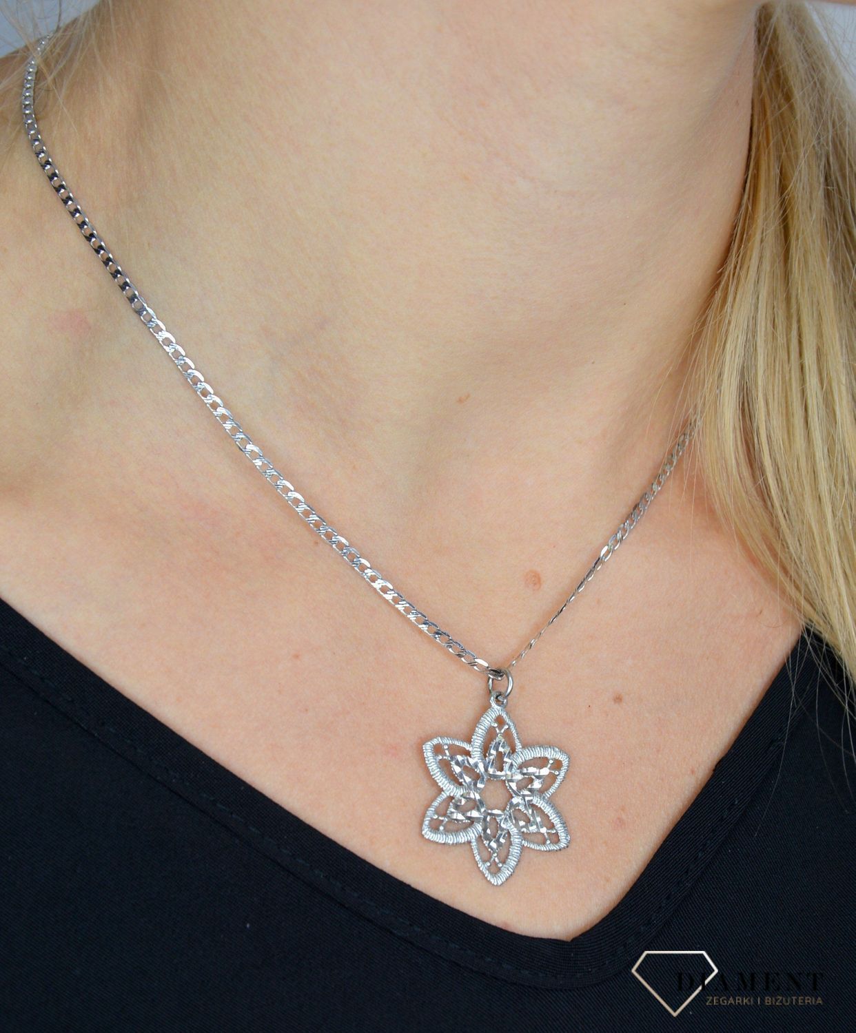 Złoty łańcuszek 585 pancerka pave białe złoto DIA-LAN-1127PAVE-585B 2,5mm.jpg